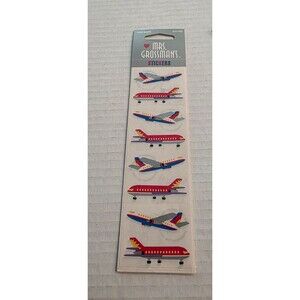 Mrs. Grossman's Airliners Airplanes Stickers Vintage 1999 Sealed NOS 3 Sheets